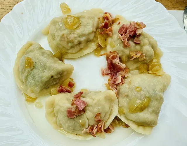Pierogi (sauerkraut and mushroom, potato and cheese)