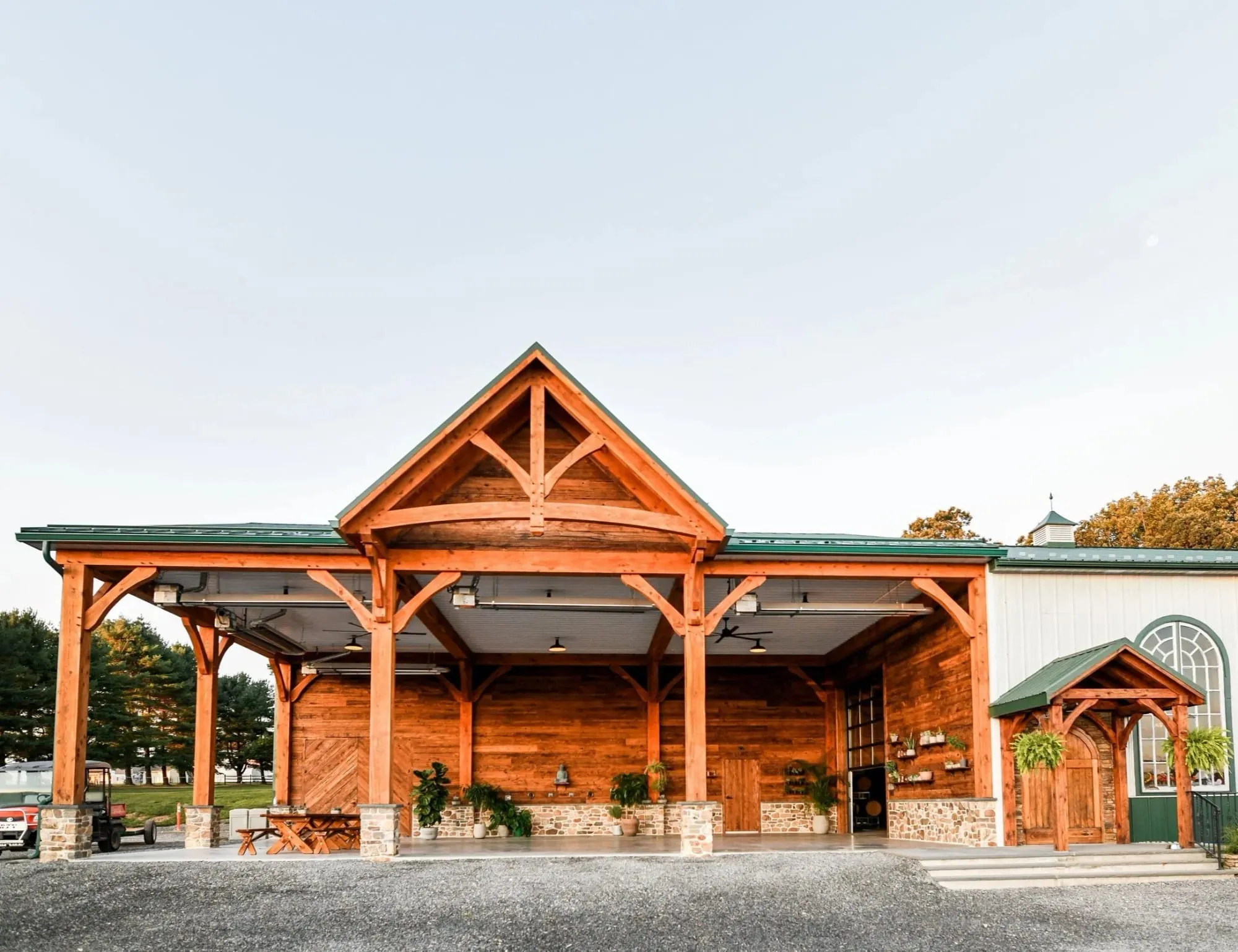 Beneduce Vineyards’ timber-frame tasting pavilion
