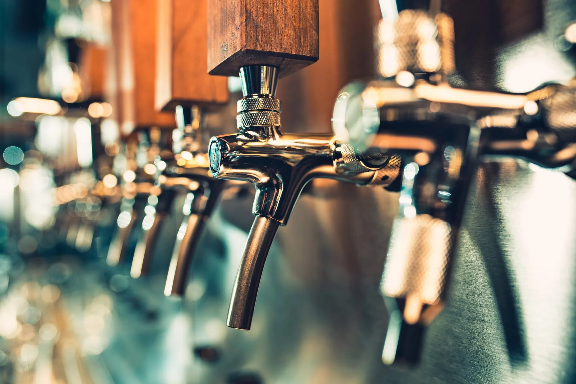 Beer taps at Double Tap Brewing