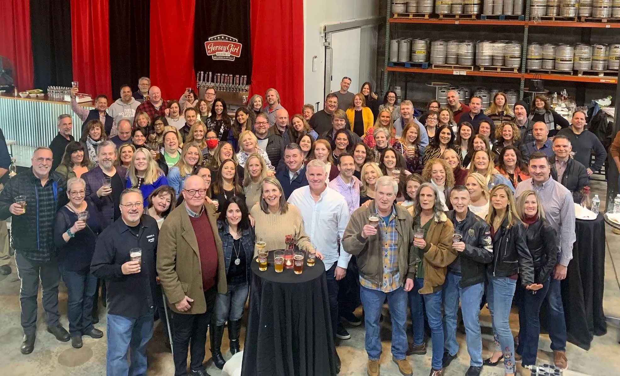 A crowd gathered in the Jersey Girl Brewing taproom