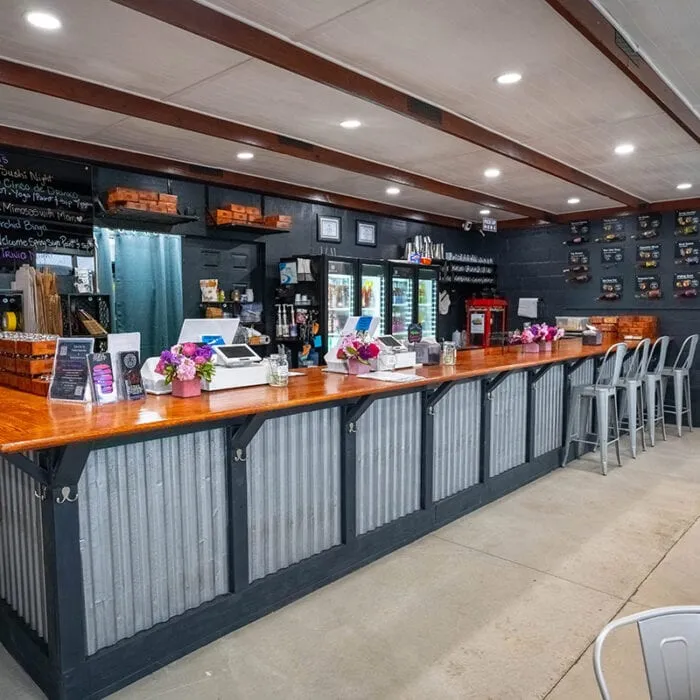 The tasting bar at Rebel Sheep Wine Co.